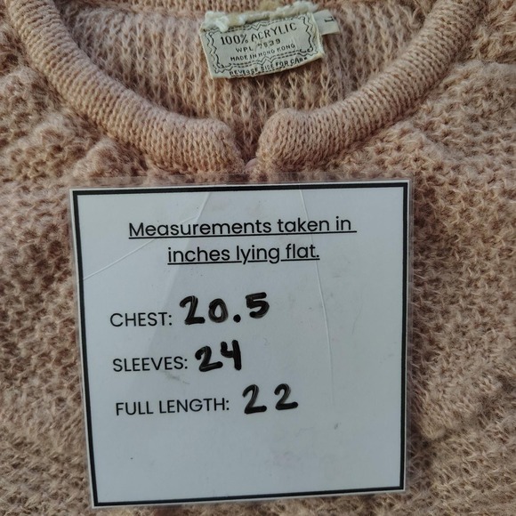 Vintage 1960's Women's Sweater Large Blush Pink Peter Pan Collar Balloon Sleeve - Picture 7 of 7